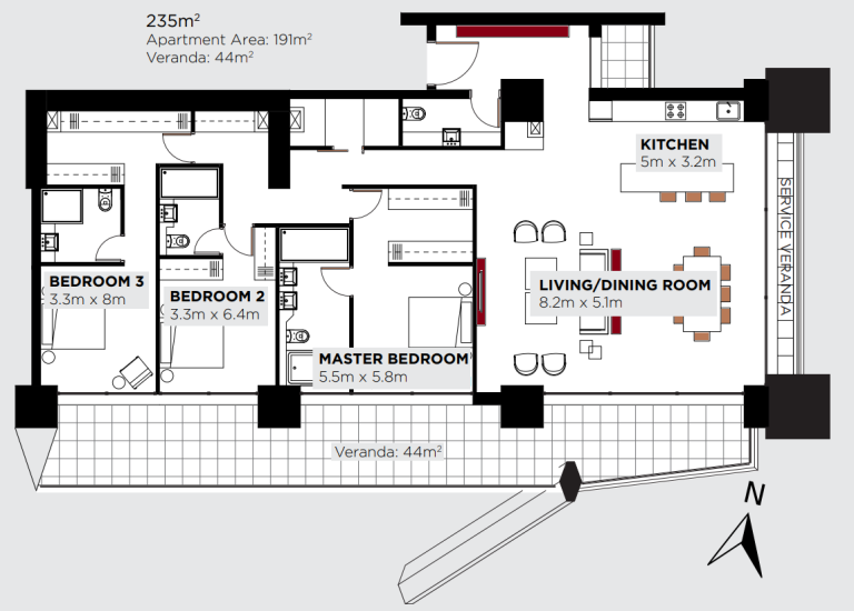 3 Bedroom Apartment for Sale in Germasogeia – Tourist Area, Limassol District