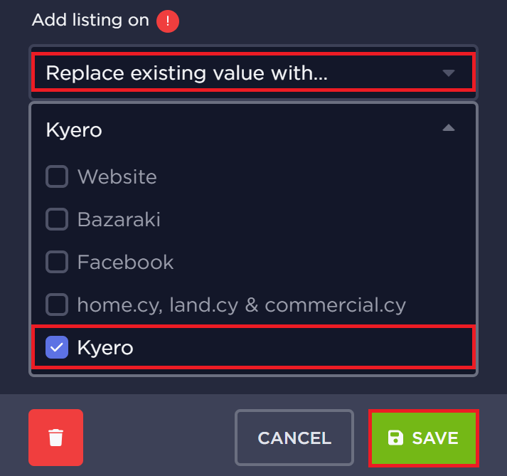 Add listing on Kyero