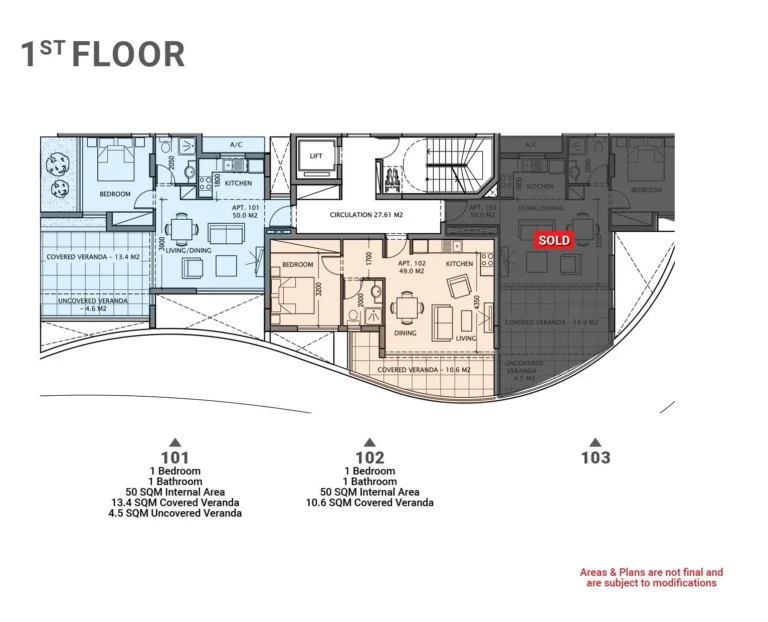 1 Bedroom Apartment for Sale in Larnaca District