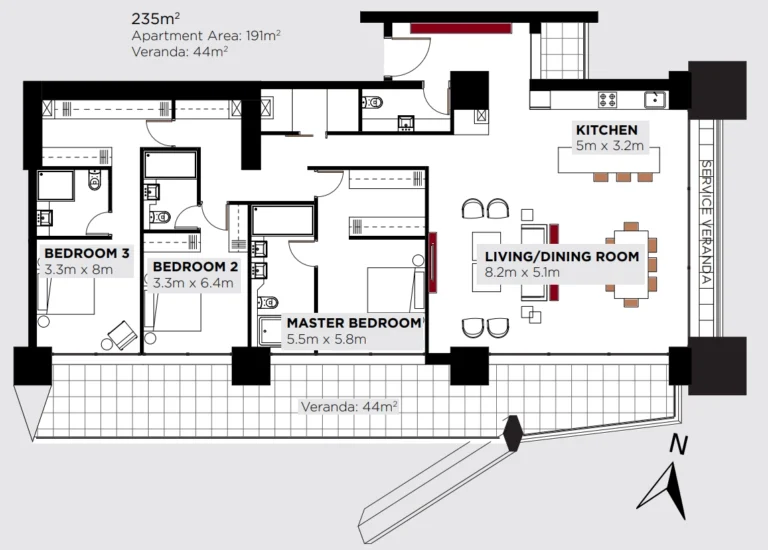 3 Bedroom Apartment for Sale in Germasogeia, Limassol District