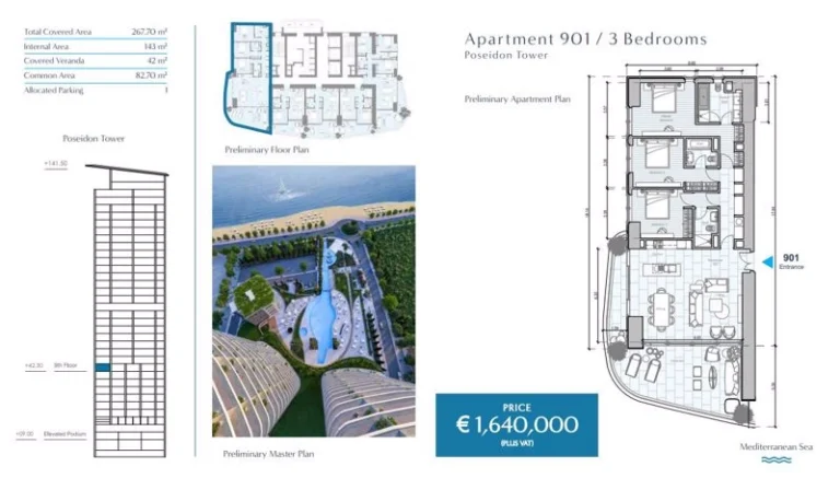 3 Bedroom Apartment for Sale in Limassol – Marina