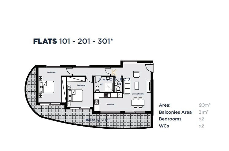 2 Bedroom Apartment for Sale in Aradippou, Larnaca District