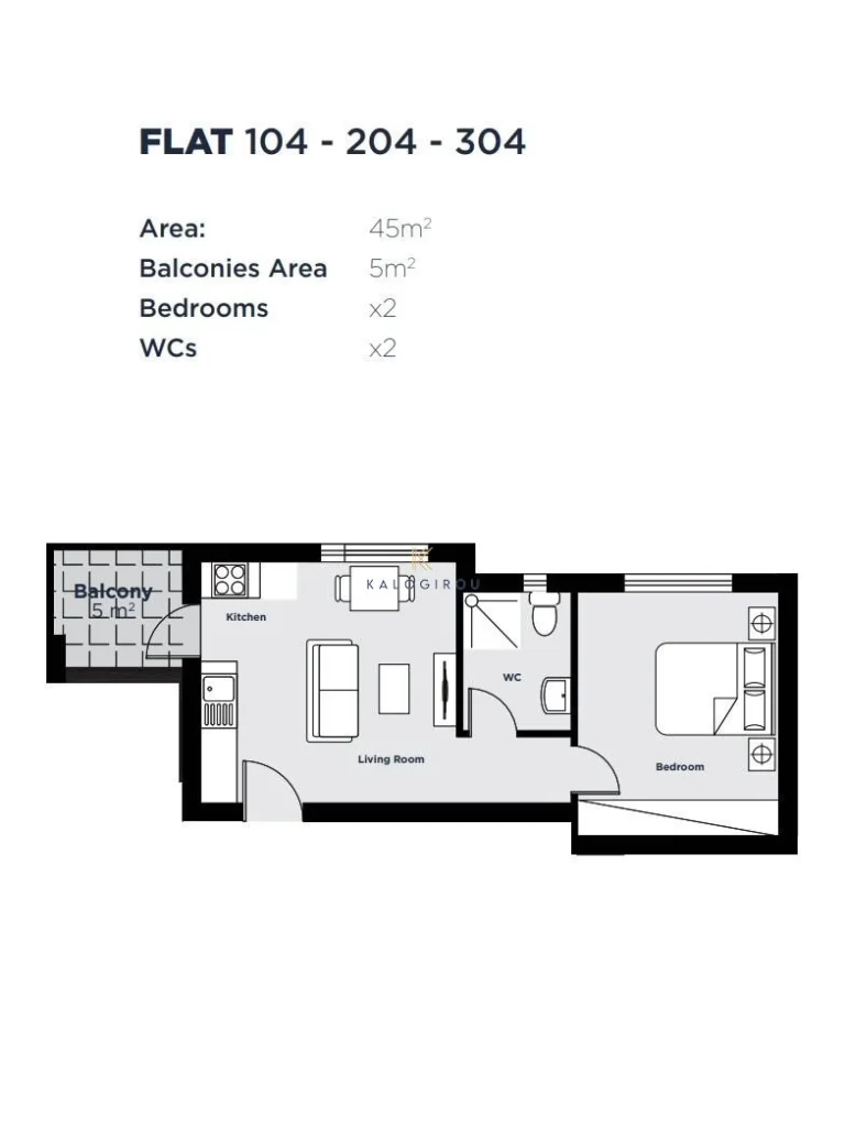 1 Bedroom Apartment for Sale in Aradippou, Larnaca District