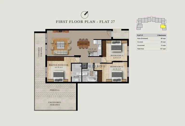 3 Bedroom Apartment for Sale in Pyla, Larnaca District