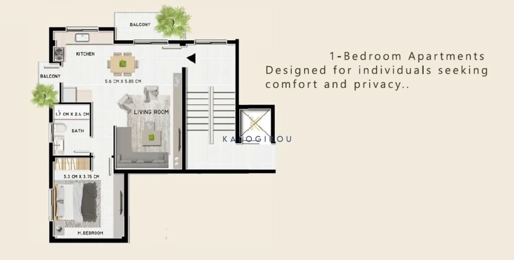 1 Bedroom Apartment for Sale in Larnaca District