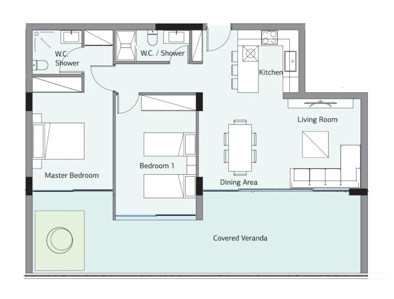 2 Bedroom Apartment for Sale in Germasogeia, Limassol District
