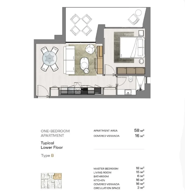 1 Bedroom Apartment for Sale in Potamos Germasogeias, Limassol District